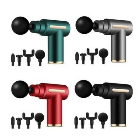 Pistola Massageadora Elétrica Profissional 4 em 1 com Display em LCD