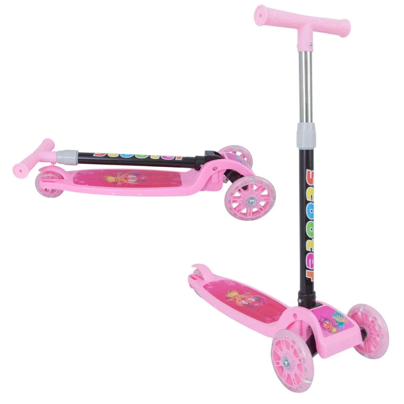 Patinete scooter infantil 3 rodas com led - Dobrável