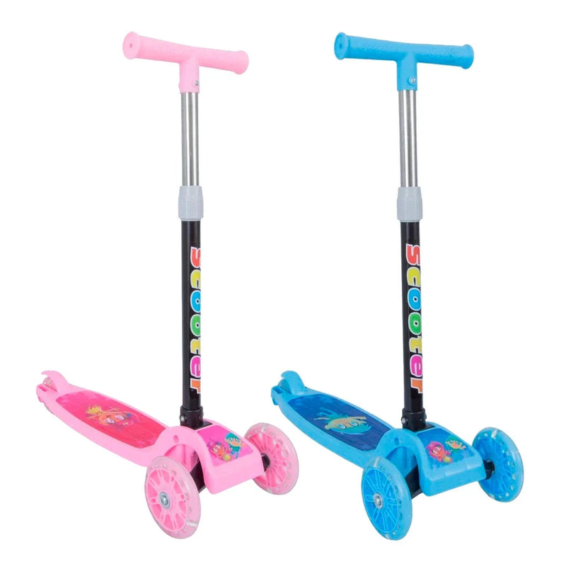Patinete scooter infantil 3 rodas com led - Dobrável